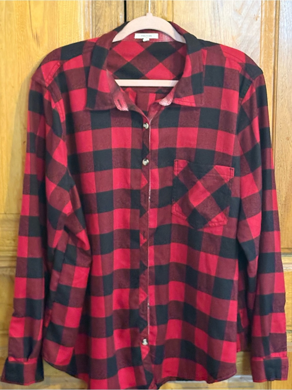 NWOT Maurice's Red and Black Buffalo Plaid Button-Up Shirt 2X